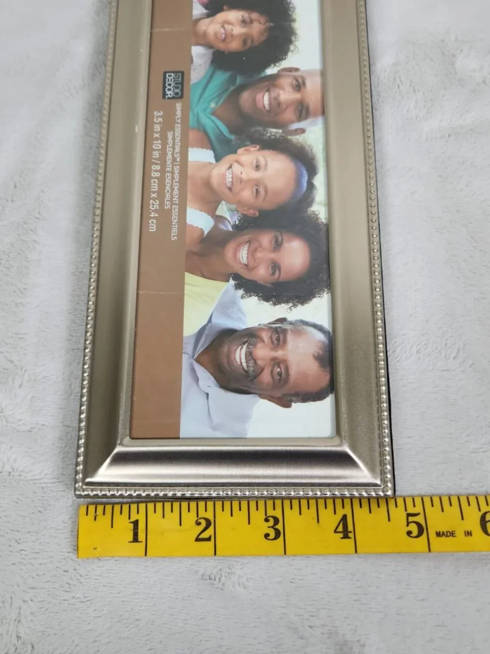 Picture Frame 3.5 in x 10 in Brushed Gold Tone Lot of 2 Frames Stand or Hang